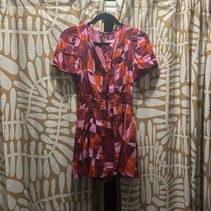 Anthropologie Puff Sleeve High Waisted Romper